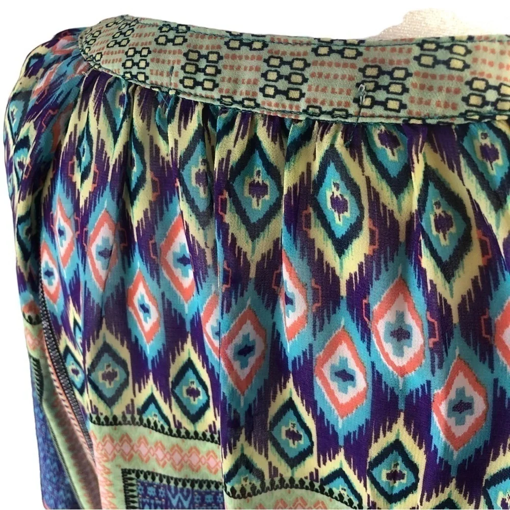 Figueroa & Flower Front Button Closure Sheer Blouse Women PXL Multicolor - Picture 6 of 9